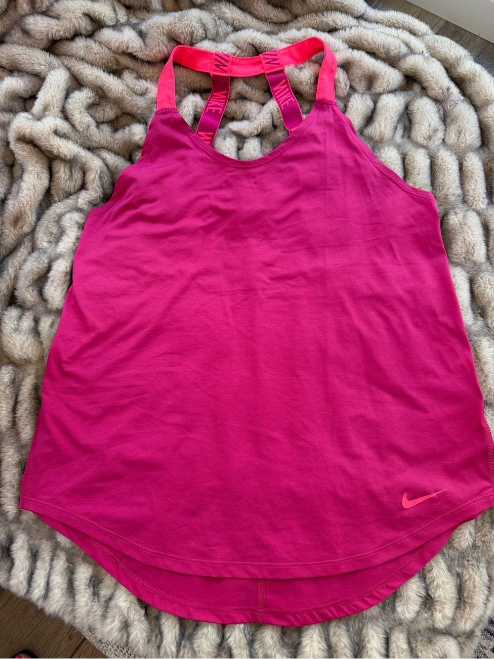 Nike Hot Pink Racerback Athletic Tank with Logo Strap